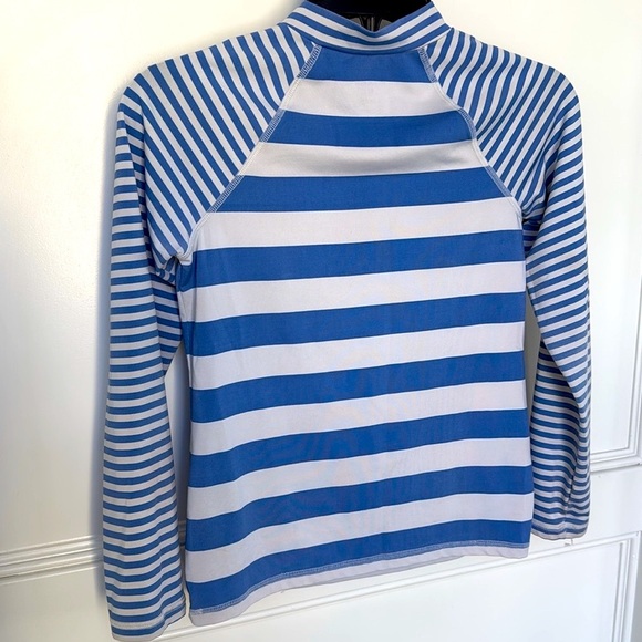 Vineyard Vines Girls Swim Shirt Rashguard 10/12 Sun Protection Pink Blue Stripe - Picture 8 of 12